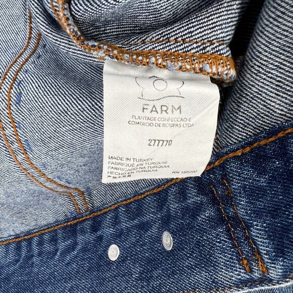 Farm Rio X Anthropologie Crochet Denim Trucker Jacket XS - Picture 9 of 12